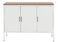 Kommode Sideboard Schrank 3 Türen Metall 90x120x40cm weiss