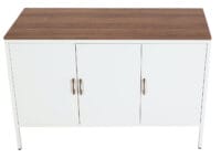 Kommode Sideboard Schrank 3 Türen Metall 90x120x40cm weiss