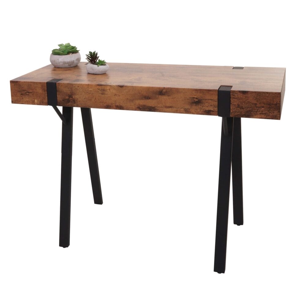 Konsolentisch Beistelltisch Metall 75x100x40cm dunkle Wildeiche