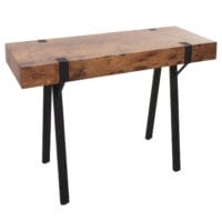 Konsolentisch Beistelltisch Metall 75x100x40cm dunkle Wildeiche