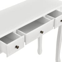 Konsolentisch Hirschhorn mit 3 Schubladen Weiss