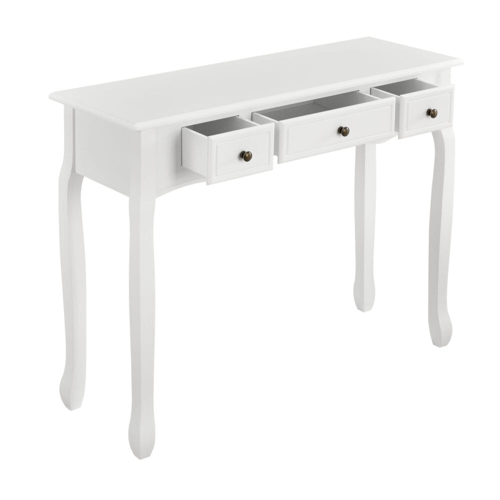 Konsolentisch Hirschhorn mit 3 Schubladen Weiss