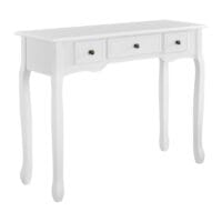 Konsolentisch Hirschhorn mit 3 Schubladen Weiss