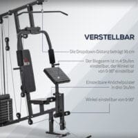 Kraftstation Fitnessstation Multigym 148x108x207cm