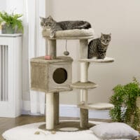 Kratzbaum 94cm Kletterbaum Katzenbaum mit Katzenhöhle Spielball