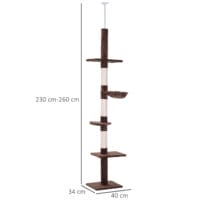 Kratzbaum Deckenhoch höhenverstellbar 40x34x230-260cm