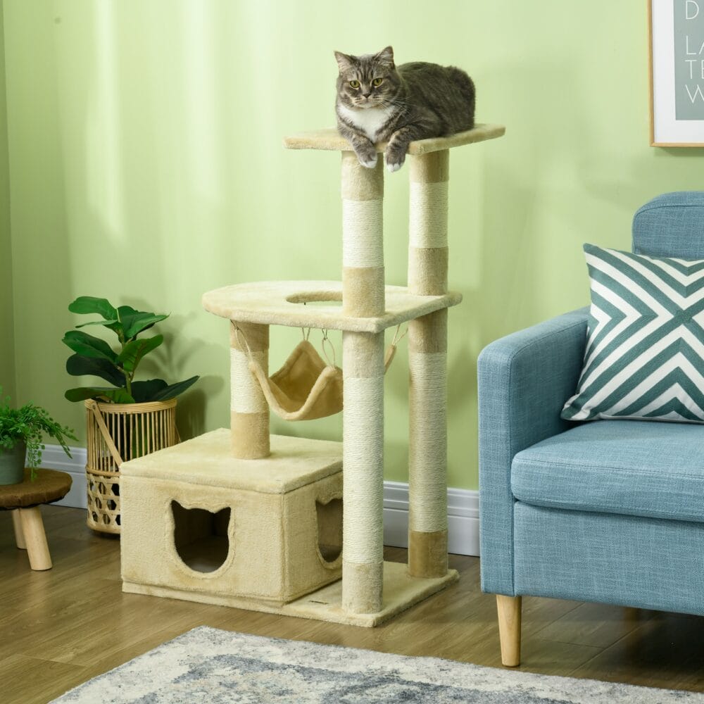 Kratzbaum Katzenbaum 99cm Kletterbaum mit Hängebett