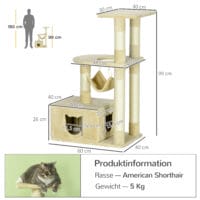 Kratzbaum Katzenbaum 99cm Kletterbaum mit Hängebett