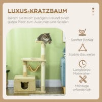 Kratzbaum Katzenbaum 99cm Kletterbaum mit Hängebett