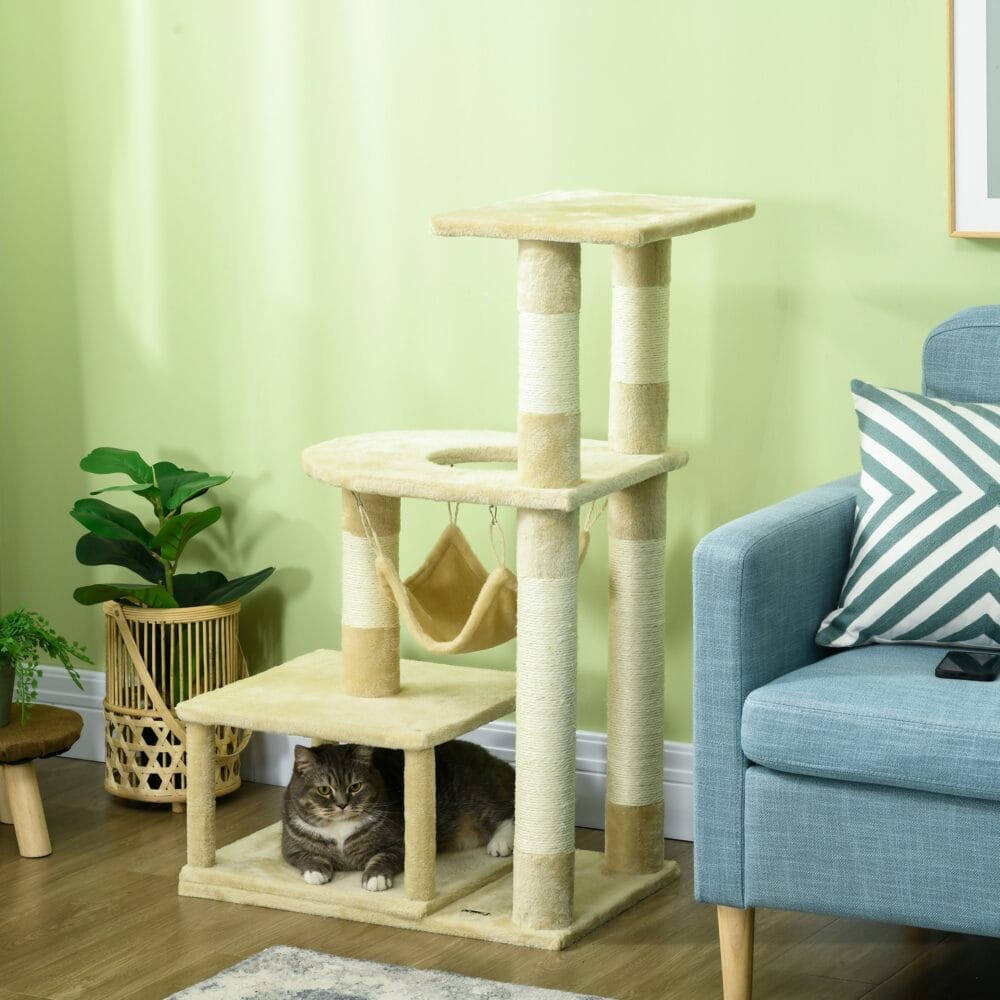 Kratzbaum Katzenbaum 99cm Kletterbaum mit Hängebett