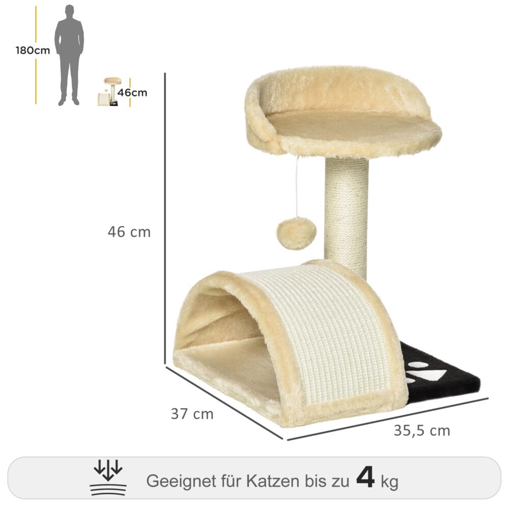 Kratzbaum Katzenbaum mit Spielbällen 46cm