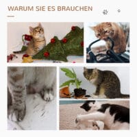 Kratzbaum Rattan Katzenbaum Kletterbaum Höhe 95 cm