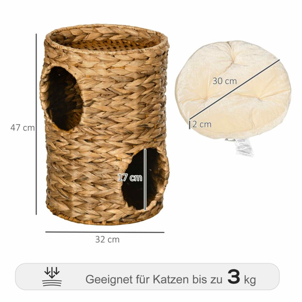 Kratztonne Höhe 47cm Kratzturm mit 2 Ebenen und 2 Höhlen