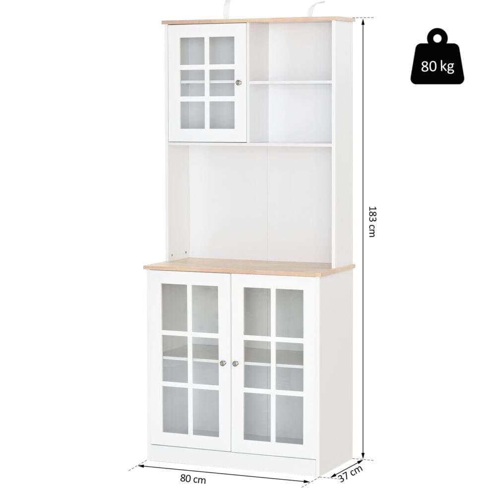 Küchenschrank Buffet Landhaus Weiss 80 x 37 x 183 cm