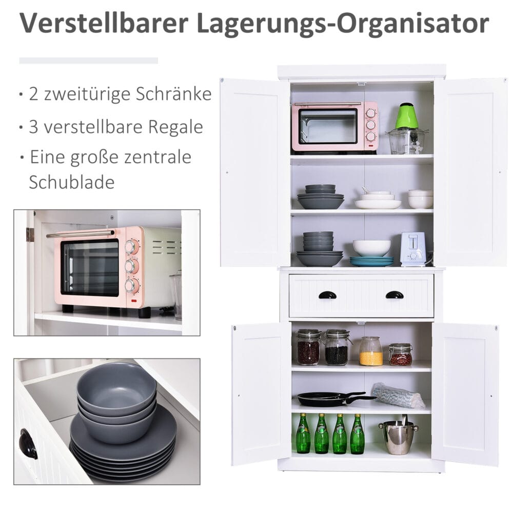 Küchenschrank Buffet Landhaus Weiss 80 x 37 x 183 cm
