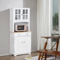Küchenschrank Buffet Vitrine Landhaus Weiss 68 x 39.5 x 170 cm