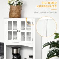 Küchenschrank Buffet Vitrine Landhaus Weiss 68 x 39.5 x 170 cm