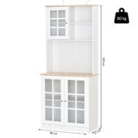 Küchenschrank Buffet Vitrine Landhaus Weiss 80 x 37 x 183 cm