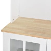 Küchenschrank Buffet Vitrine Landhaus Weiss 80 x 37 x 183 cm