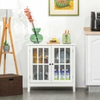 Küchenschrank Geschirrschrank Buffet Glastür 80 x 365 x 76
