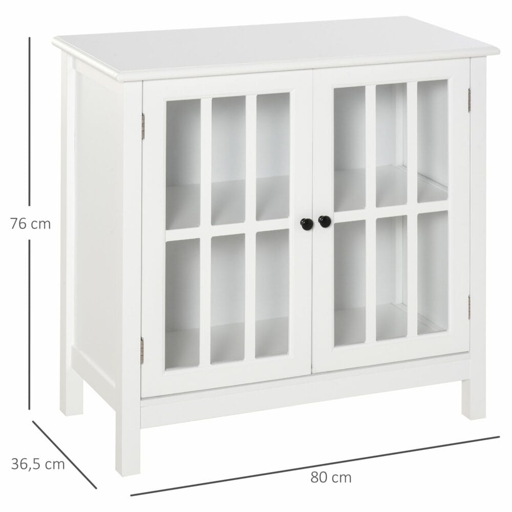 Küchenschrank Geschirrschrank Buffet Glastür 80 x 365 x 76