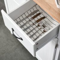 Küchenschrank Kommode mit 2 Schubladen Holz Weiss 74x40x915cm