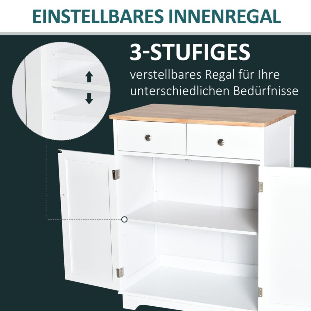 Küchenschrank Sideboard mit 2 Schubladen 68 x 403 x 85 cm