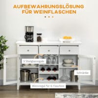 Küchenschrank Weinregal Sideboard 120x40x87cm