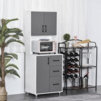 Küchenschrank mit 2 Türen Regal Mikrowellenregal Buffet