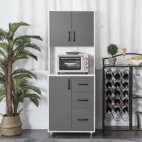 Küchenschrank mit 2 Türen Regal Mikrowellenregal Buffet
