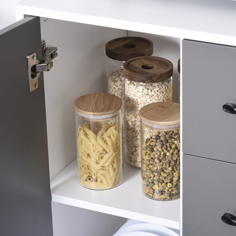Küchenschrank mit 2 Türen Regal Mikrowellenregal Buffet
