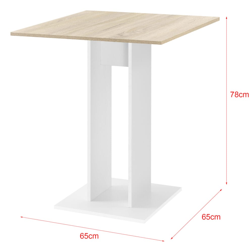 Esstisch Lindesnes 65x65x78 cm Eiche/Weiss