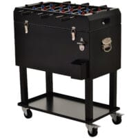 Kühlbox mit Tischkicker Tischfussball 65L Mobil mit Rollen