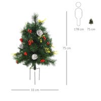 LED 2-er-Set Weihnachtsbaum mit Deko Ø33x75cm