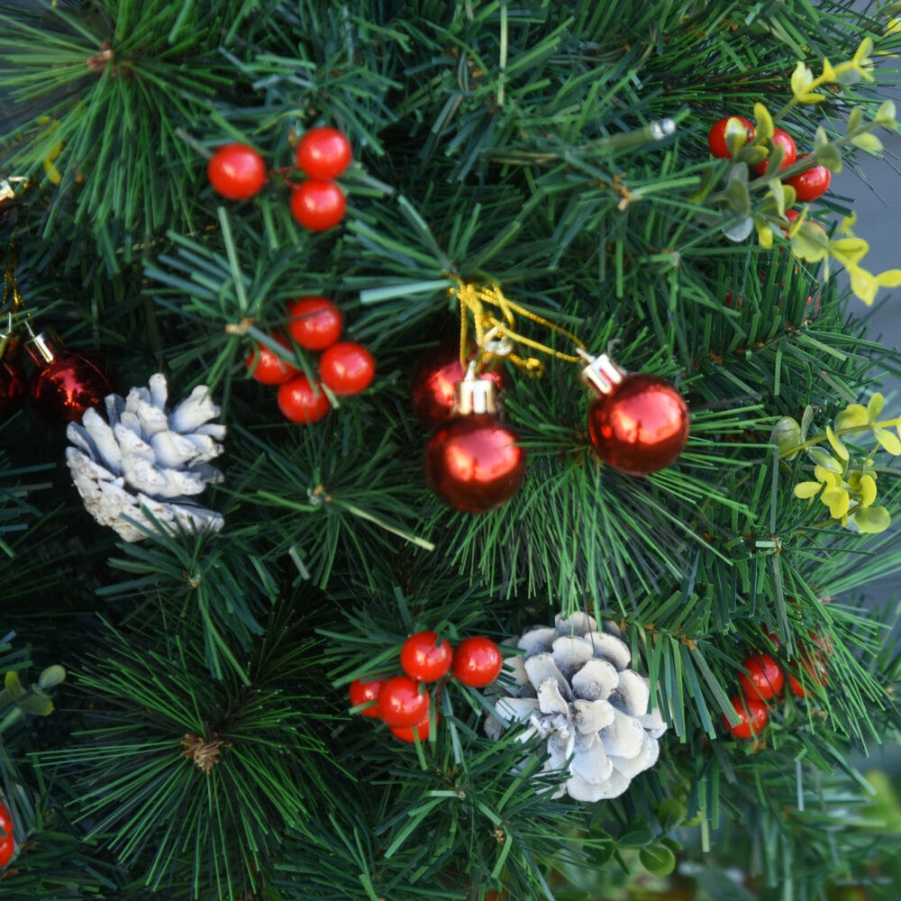 LED 2-er-Set Weihnachtsbaum mit Deko Ø33x75cm