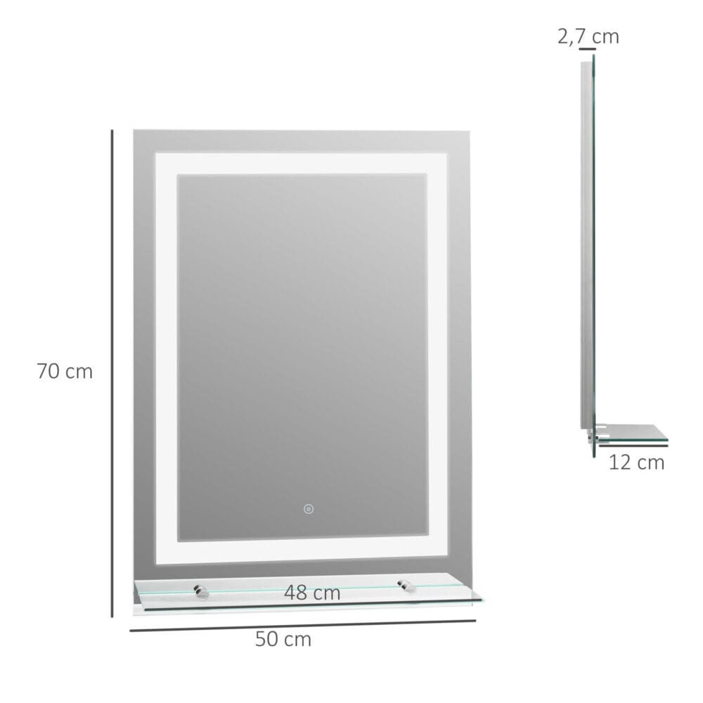 LED-Badspiegel Badezimmerspiegel mit Beleuchtung 70x50cm