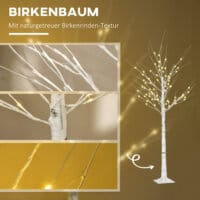 LED Baum Birke 96 LEDs 180cm warmweiss