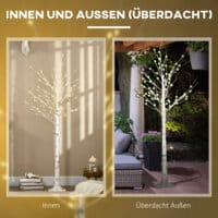 LED Baum Birke 96 LEDs 180cm warmweiss