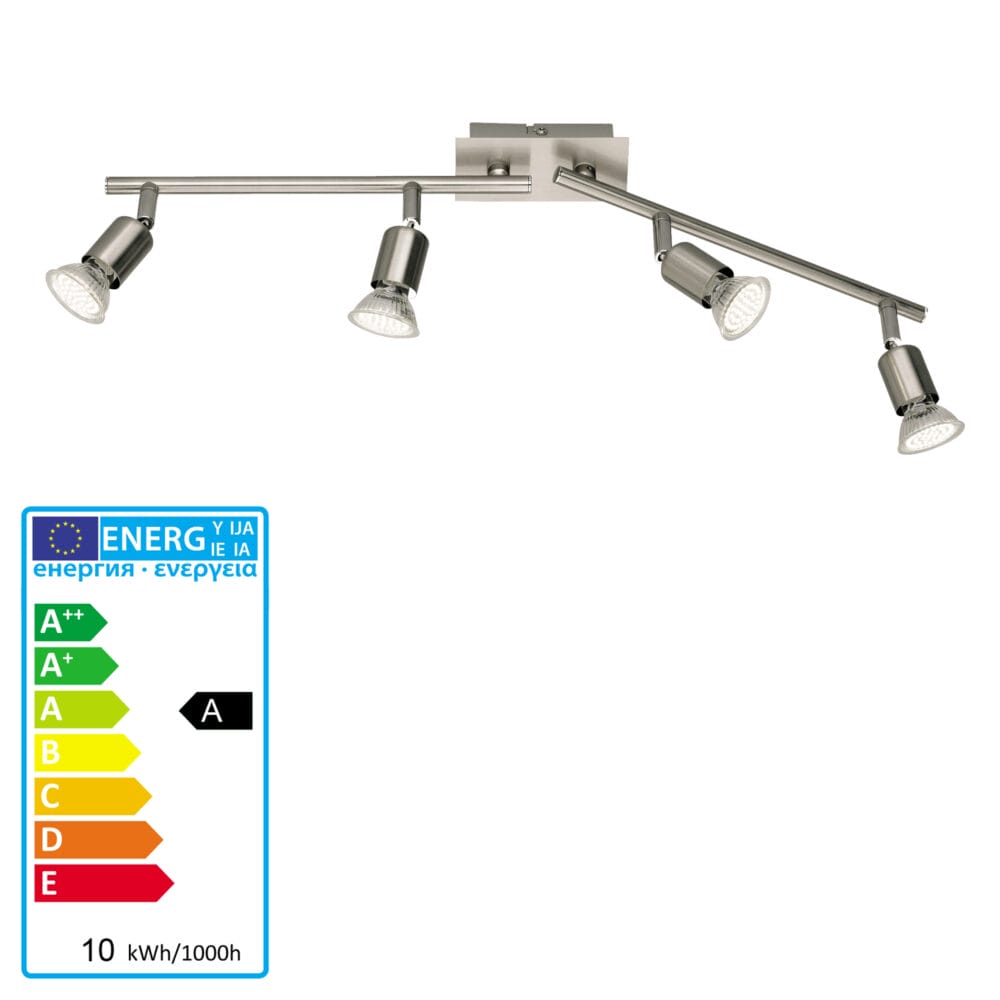 LED Deckenspot Deckenlampe nickel matt incl. Leuchtmittel ~ 4 flammig