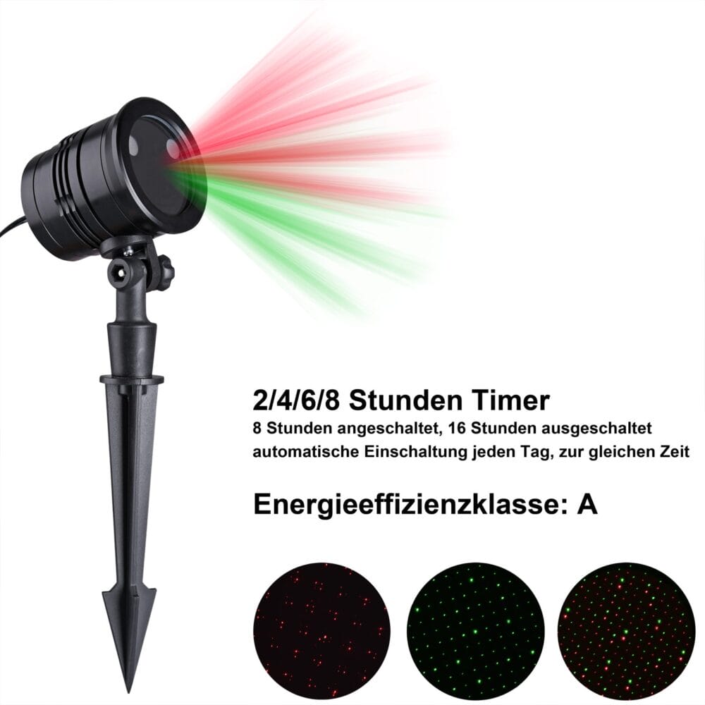 LED Laser Projektor Weihnachtsmotive mit Fernbedienung