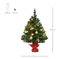 LED Weihnachtsbaum mit Deko ∅20x60cm