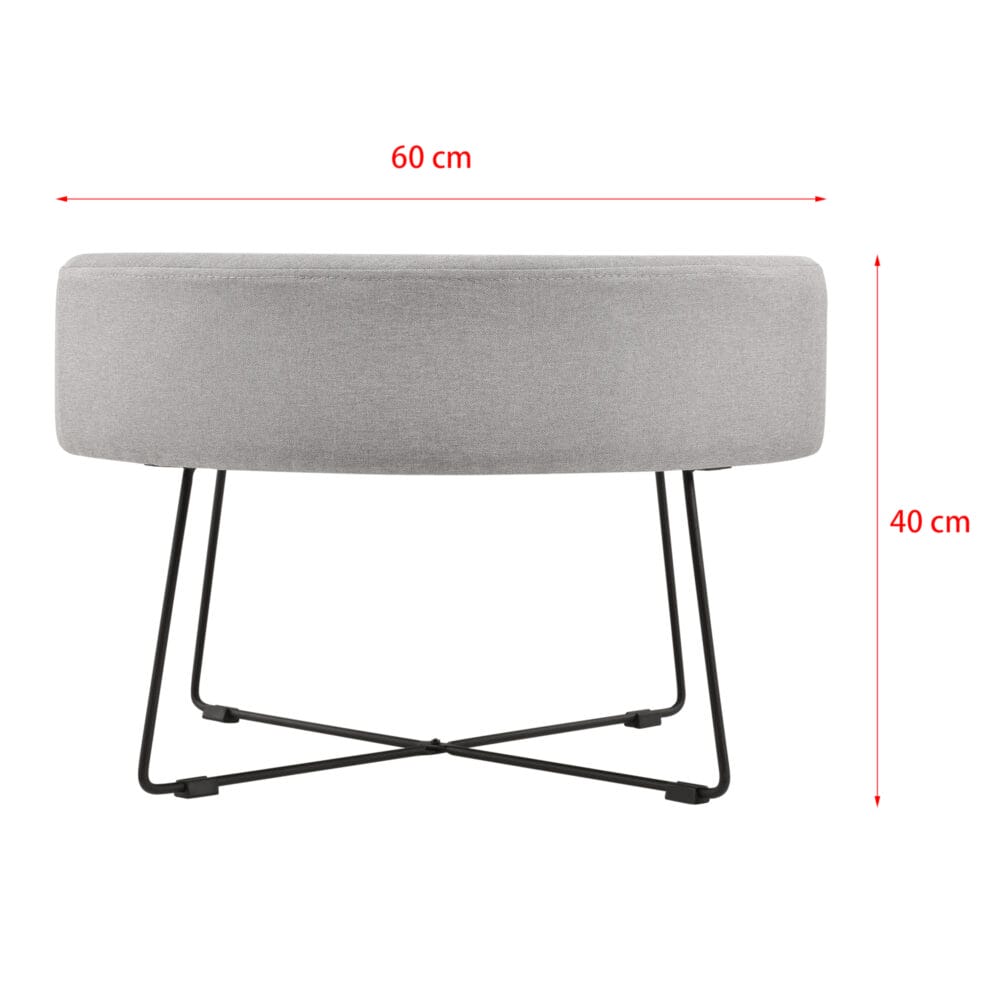 Couchtisch Nelson Ø 60 cm Polster Grau/Schwarz