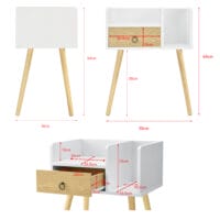 Nachttisch Gibbston 64x50x36 cm mit 2 Ablagen Weiss