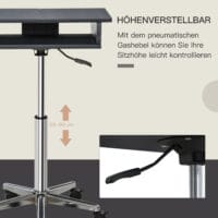 Laptoptisch Laptop Ständer Notebooktisch mit Rollen höhenverstellbar klappbar