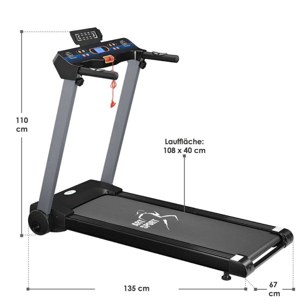 Laufband Klappbar 1-12 km/h  Lauffläche: 108 x 40