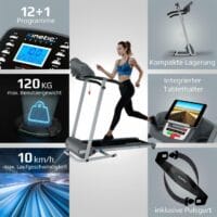 Laufband Klappbar  10 km/h LCD Display + Pulsgurt 120kg