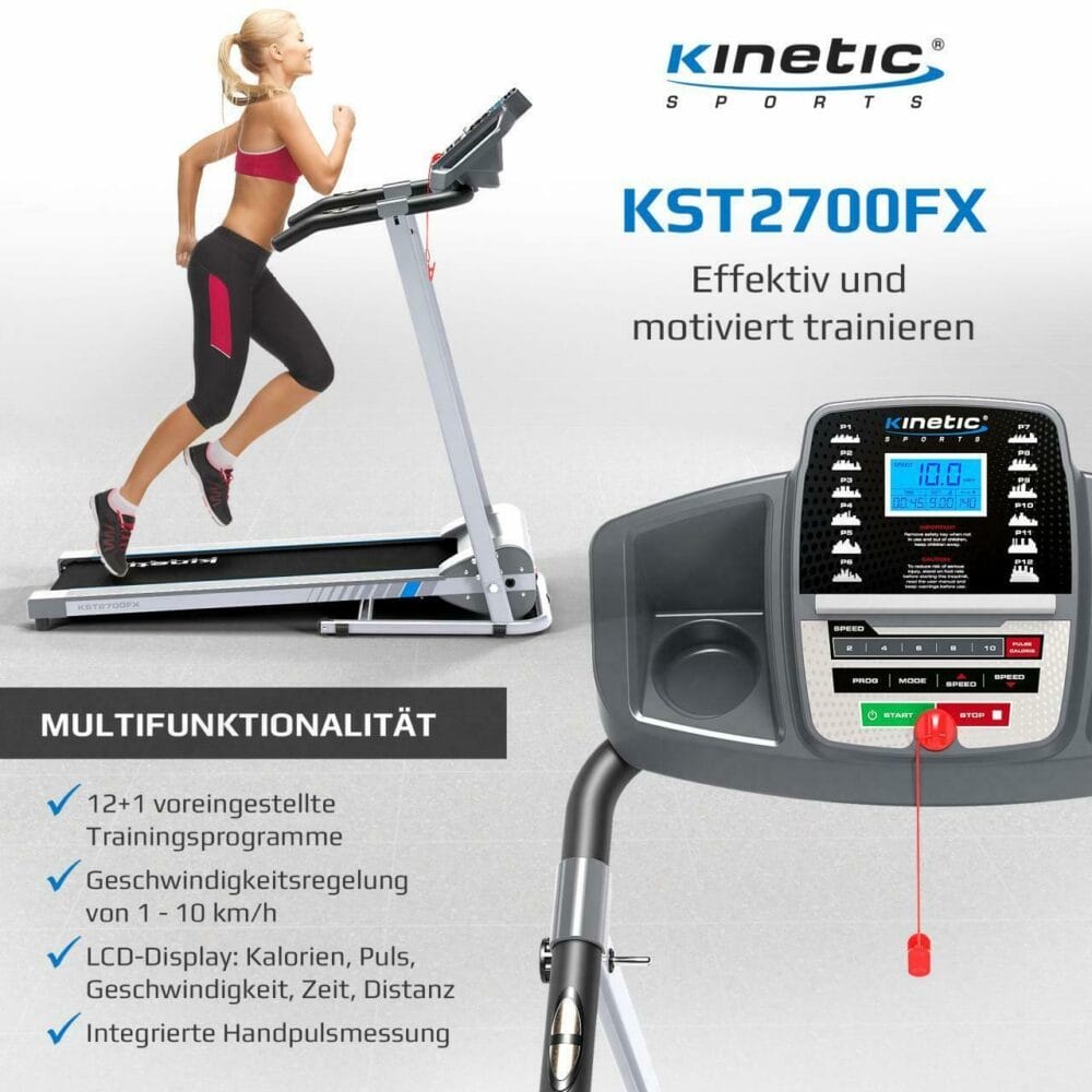 Laufband Klappbar  10 km/h LCD Display + Pulsgurt 120kg