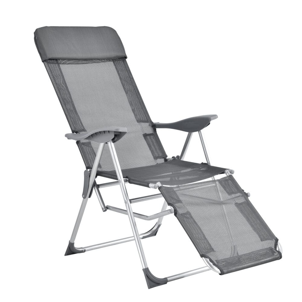 Liegestuhl 61x67x118 cm Max. 130 kg Dunkelgrau