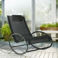 Liegestuhl Schwungliege Gartenliege mit Kissen