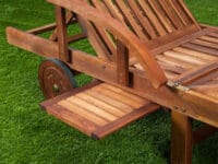 Liegestuhl aus Holz fahrbar 200cm Akazienholz